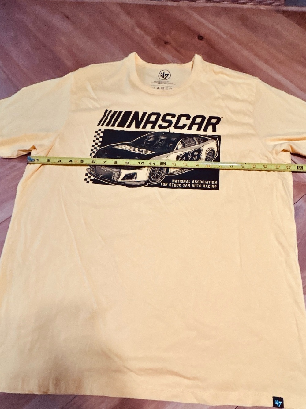 47 NASCAR Graphic Tee in Light Yellow with black Print - Picture 4 of 6